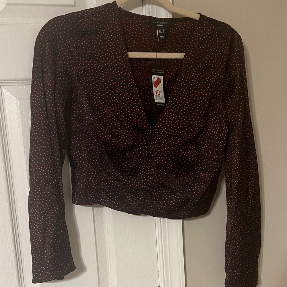 H&M Black and Red Polka Dot Blouse